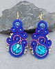 kolczyki soutache Nina eleganckie fioletowo chabrowe kolczyki sutasz z kryształkami