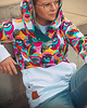 bluza z kapturem damska TWARZE bluza oversize patchwork z kapturem