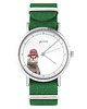 zegarki damskie Zegarek - Wydra - zielony, nylonowy