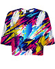 t-shirt damskie DR.CROW T-shirt Krótki CROP Abstract Background