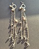 kolczyki srebrne Długie ślubne kolczyki srebrne z łańcuszków, kryształów górskich i pereł