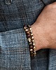 biżuteria męska Set 2 męskich bransoletek - elegancki brąz ze złotem
