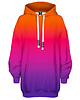 bluza z kapturem damska Bluza Oversize Tunika DR.CROW Ombre Orange Purple