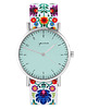 zegarki damskie Zegarek - Simple, turkusowy - folk biały, nato