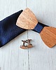 muszki i krawaty Zestaw z drewnianą muszką MATHEMATIC granat
