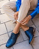 półbuty damskie Skórzane półbuty jazzówki Zapato model 246 niebieska plecionka