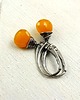 kolczyki wire wrapping Chalcedon pomarańczowy w srebrze - kolczyki