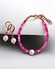 komplet biżuterii RAZEM TANIEJ! bransoletka & kolczyki : fuchsia & pearl collection