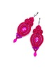 kolczyki soutache Verra kolczyki sutasz różowe eleganckie wieczorowe z kryształkami