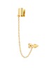 nausznice Złota nausznica z łańcuszkiem i ćwiekiem