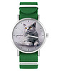zegarki unisex Zegarek - Kot brytyjski - zielony, nylonowy