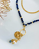 złote naszyjniki NASZYJNIK LAPIS LAZULI z perłą i zawieszką
