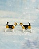 kolczyki ceramiczne Beagle mini pieski- ceramiczne sztyfty