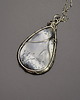 wisiory Wisiorek agat opal dendrytowy, wire wrapping stal chirurgiczna