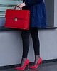 torebki do ręki Aktówka damska Caroline - Stefania Czerwony