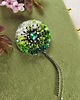 broszki Broszka haftowana Dmuchawiec zielony, Broszka artystyczna