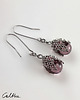 kolczyki wire wrapping Liliowe w siateczce - kolczyki (lub klipsy)