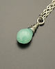 wisiory Delikatny naszyjnik kropla amazonit wire wrapping