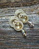 Biżuteria ślubna Elaine - beżowe kolczyki soutache