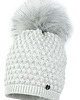 czapki dziecięce Czapka dla dziewczynki na zimę KADLIN z pomponem jasny popiel