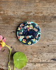 magnesy Kot- Czarny kot w nasturcjach- Magnes ceramiczny- Ilustracja- Zwierzaki