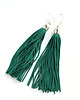 kolczyki chwosty Zielone kolczyki chwosty frędzle
