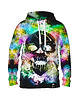 bluzy męskie Męska Bluza z kapturem Neon Skull
