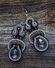 kolczyki soutache Kolczyki w kolorze brązu, szarości i srebra