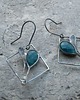 kolczyki wire wrapping Apatyt   -  kwiaty   -  kolczyki