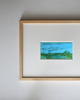 obrazy Akwarela Pejzaż traw oryginalny obraz niebieski papier 10,5x22 cm