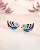 kolczyki z masy plastycznej Kolczyki z gołębiem, kolorowa biżuteria z ptakiem, wesoły motyw zwierząt