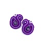 kolczyki soutache Largo kolczyki sztyfty sutasz z ametystem fioletowe małe lekkie