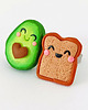 kolczyki z masy plastycznej Śmieszne Kolczyki Tost i Awokado