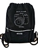 plecaki Czarny worek z aparatem kieszonką na suwak dla fotografa