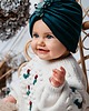 czapki dziecięce Turban welurowy MORIA dla dziewczynki na jesień i zimę szmaragd