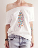 t-shirt damskie Lis boho kolory Biały Oversize