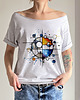 t-shirt damskie Trochę Mondrian ale inaczej Szary Oversize