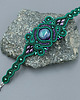 bransoletki soutache Bransoletka zielono fioletowa z sutaszu z agatem