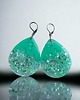 kolczyki z żywicy UNIKATOWE kolczyki : syrenka : mięta : kolekcja MERMAID : XL