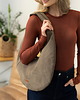 torby na ramię Torba HOBO OVAL w kolorze taupe z nubuku tapicerskiego