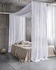 zasłony Baldachim z Lnianego Muślinu - white