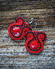 kolczyki soutache Czerwono-czarne kolczyki soutache