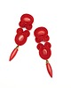 kolczyki soutache Kolczyki długie - czerwone