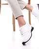 sneakersy damskie Sneakersy skórzane -  białe  (6993)