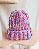 czapki damskie Gruba wełniana czapka beanie kolorowa ombre włóczka handmade