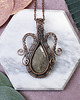 wisiory Miedziany wisiorek wire wrapping z obsydianem #464