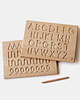 gry edukacyjne dla dzieci Drewniany alfabet ze szlaczkami do nauki pisania
