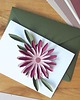 kartki scrapbooking Kartka z papierowym kwiatem fuksja