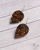 kolczyki z żywicy Kawa - UNIKATOWE kolczyki - stal szlachetna