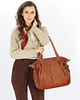 torby na ramię Miękka torebka skórzana shopperka na ramię -brąz camel